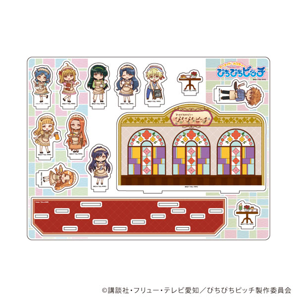 アクリルジオラマ「マーメイドメロディーぴちぴちピッチ」03/整列デザインA レトロ喫茶ver.(レトロアートイラスト)[A3]