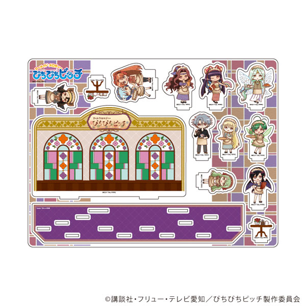 アクリルジオラマ「マーメイドメロディーぴちぴちピッチ」04/整列デザインB レトロ喫茶ver.(レトロアートイラスト)[A3]