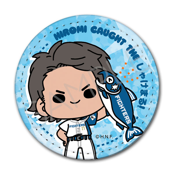 ハムまる様S 北海道日本ハムファイターズ』 レザーバッジ(丸形) (しゃけまる