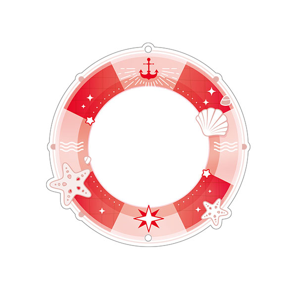 推し活グッズ アクリル缶バッジケース(58mm) 浮き輪 レッド[艾漫]《１０月仮予約》