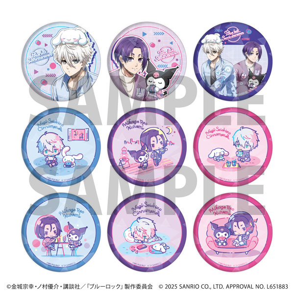 ホログラム缶バッジ(57mm)「TVアニメ『ブルーロック』×サンリオキャラクターズ」02/コラボイラスト 9個入りBOX[A3]