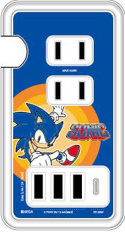 ソニック・ザ・ヘッジホッグ USB/USB Type-C付き ACタップ ソニック[グルマンディーズ]《１０月予約》