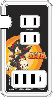 ソニック・ザ・ヘッジホッグ USB/USB Type-C付き ACタップ シャドウ[グルマンディーズ]《１０月予約》