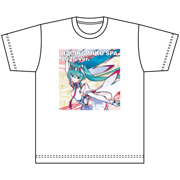 初音ミク レーシングVer.SPA 2025応援Ver. Tシャツ(Lサイズ)[キャラバン]