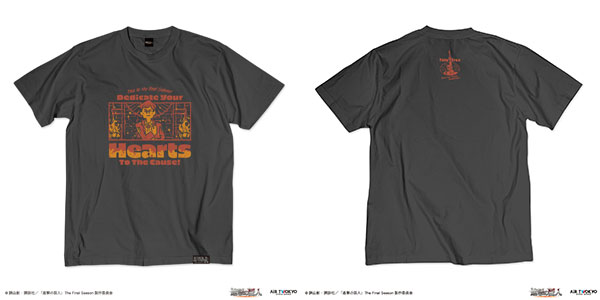 TVアニメ『進撃の巨人』 シーンイラストTシャツ 3(本物の敬礼) スミ M[AIR TWOKYO]《発売済・在庫品》