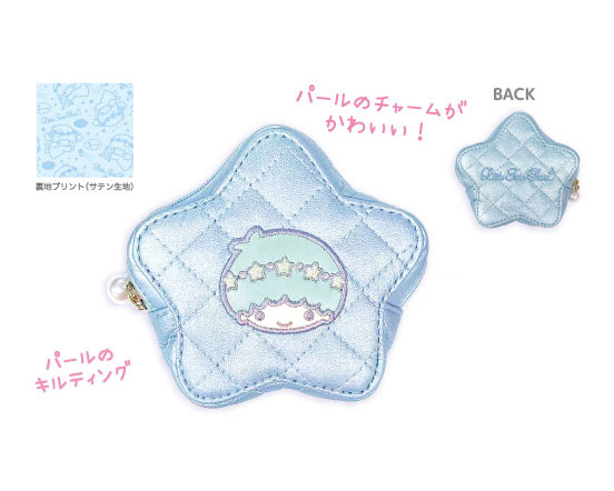 リトルツインスターズ 星形小物入れキーホルダー リトルツインスターズ キルティング星型コインケース キキ[ティー