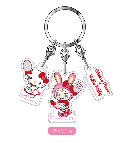 3連アクリルキーホルダー メゾピアノ×ハローキティ01 チェリーA（再販