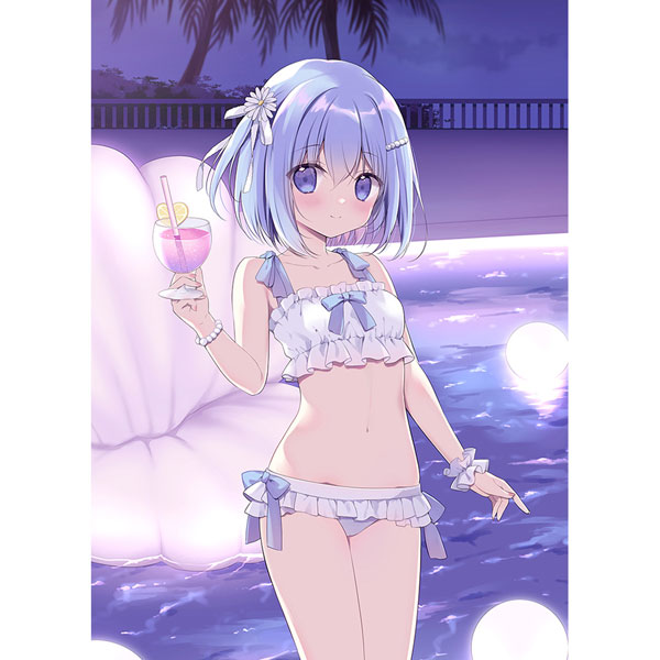 宮坂みゆ先生 描き下ろしB2タペストリー(椎乃/ナイトプール)Wスエード[カーテン魂]《発売済・在庫品》