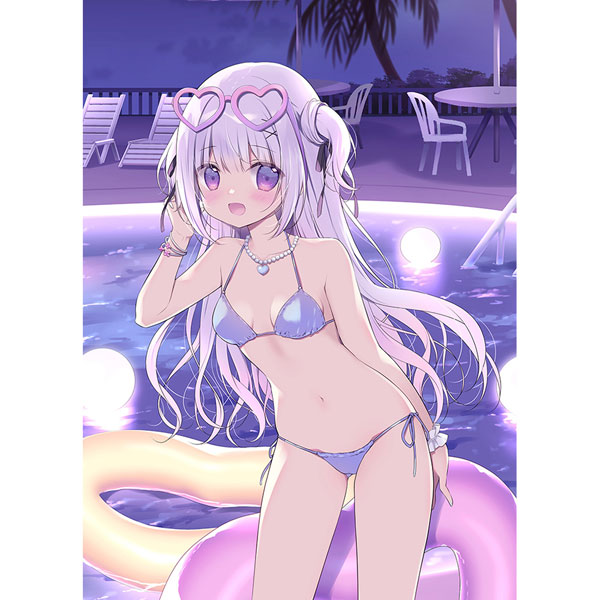 宮坂みゆ先生 描き下ろしB2タペストリー(白凪/ナイトプール)Wスエード[カーテン魂]《発売済・在庫品》