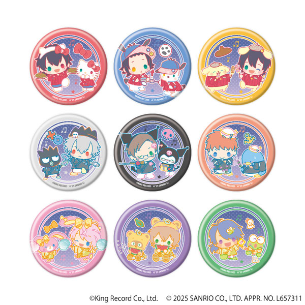 マット加工缶バッジ「ヒプノシスマイク SANRIO NAKAYOKU EDIT」01/ 9個入りBOX