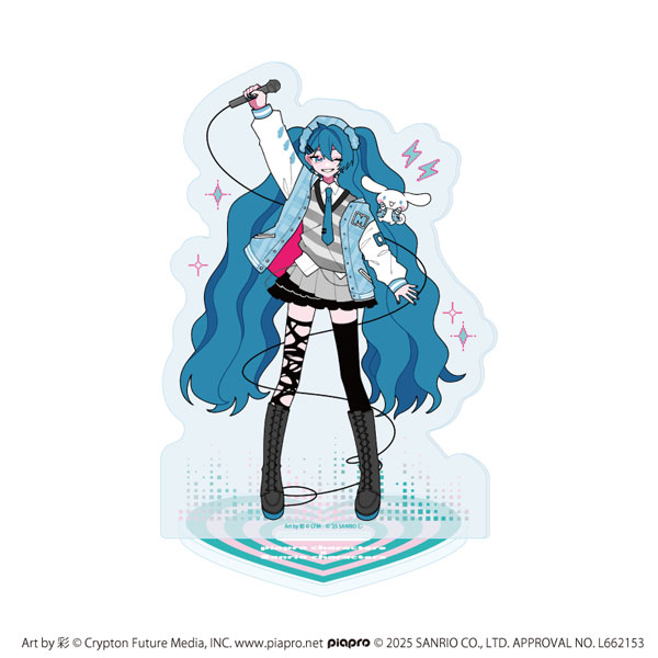 アクリルスタンド「ピアプロキャラクターズ×サンリオキャラクターズ」01/初音ミク×シナモロール(コラボイラスト)[A3]《１１月予約》