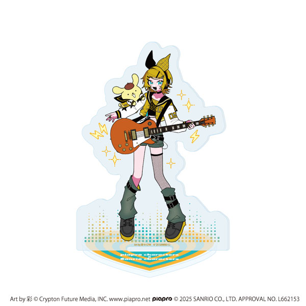 アクリルスタンド「ピアプロキャラクターズ×サンリオキャラクターズ」02/鏡音リン×ポムポムプリン(コラボイラスト)[A3]《１１月予約》