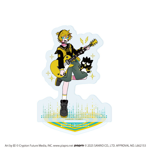 アクリルスタンド「ピアプロキャラクターズ×サンリオキャラクターズ」03/鏡音レン×バッドばつ丸(コラボイラスト)[A3]《１１月予約》