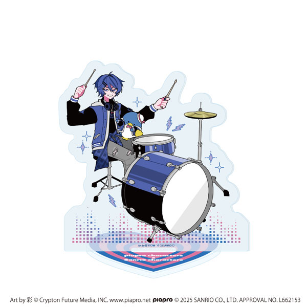 アクリルスタンド「ピアプロキャラクターズ×サンリオキャラクターズ」06/KAITO×タキシードサム(コラボイラスト)[A3]《１１月予約》