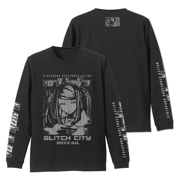 VA-11 HALL-A ジル 袖リブロングスリーブTシャツ/BLACK-XL