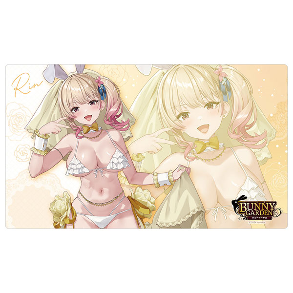 [バニーガーデン]描き下ろしラバーマット(凜/バニーウエディング水着)[カーテン魂]《０２月予約》