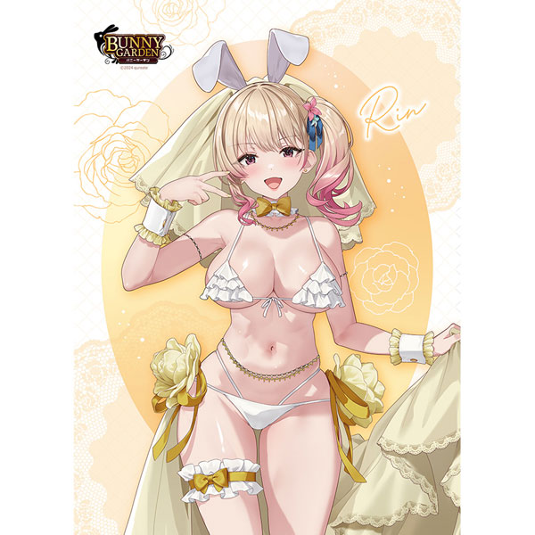 [バニーガーデン]描き下ろしB2タペストリー(凜/バニーウエディング水着)Wスエード[カーテン魂]《０２月予約》