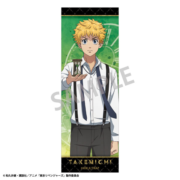 東京リベンジャーズ ロングスクエア缶バッジ 花垣武道 モノトーンコーデ×時計[カミオジャパン]《発売済・在庫品》