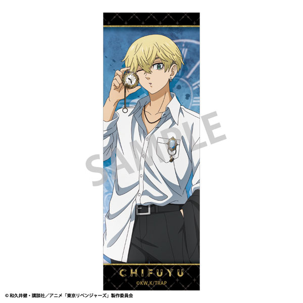 東京リベンジャーズ ロングスクエア缶バッジ 松野千冬 モノトーンコーデ×時計[カミオジャパン]《発売済・在庫品》