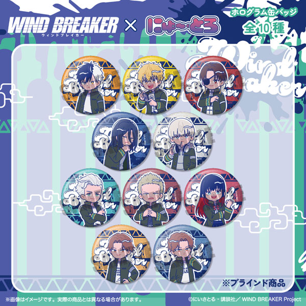 TVアニメ「WIND BREAKER」 にゅ～とろ ホログラム缶バッジ 10個入りBOX[MENEGI]《１１月予約》