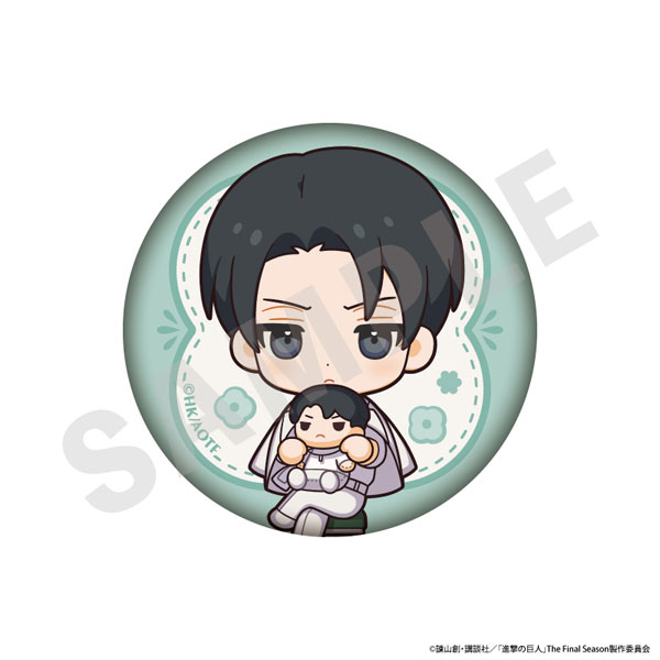 TVアニメ『進撃の巨人』 ミニキャラホワイトコーデシリーズ 缶バッジ(リヴァイ)[coly]《１２月予約》