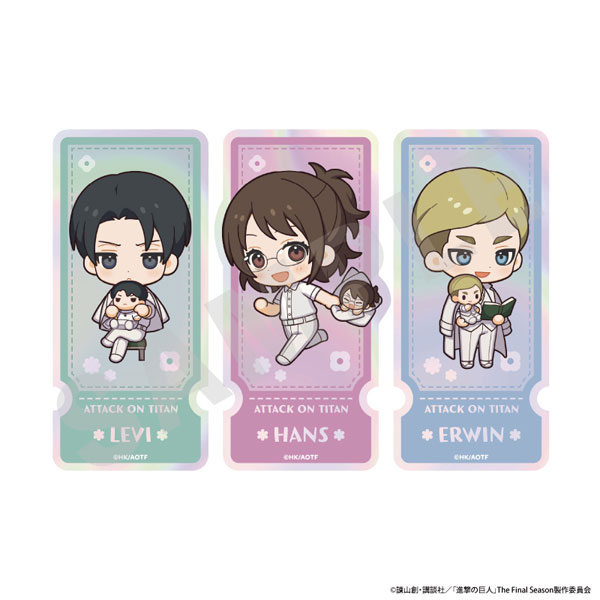 TVアニメ『進撃の巨人』 ミニキャラホワイトコーデシリーズ オーロラステッカーセット(リヴァイ・ハンジ・エルヴィン)[coly]《発売済・在庫品》
