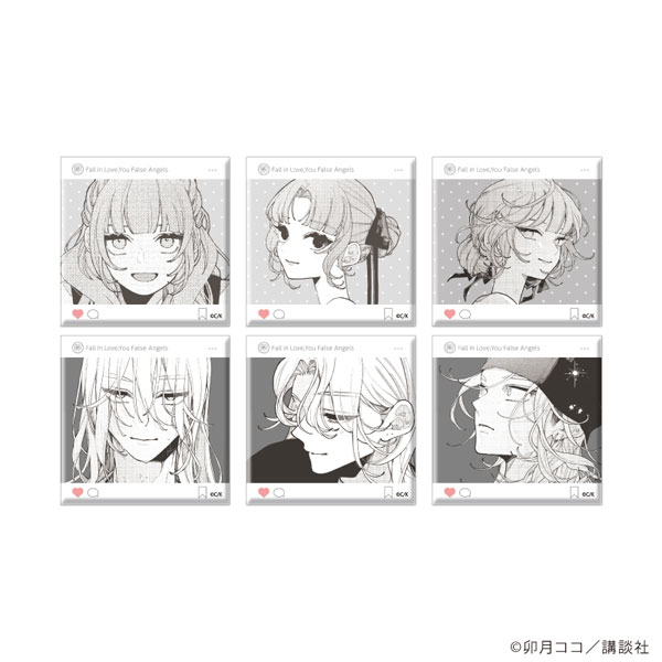 スクエア缶バッジ「恋せよまやかし天使ども」01/公式イラスト 6個入りBOX[A3]《１２月予約》