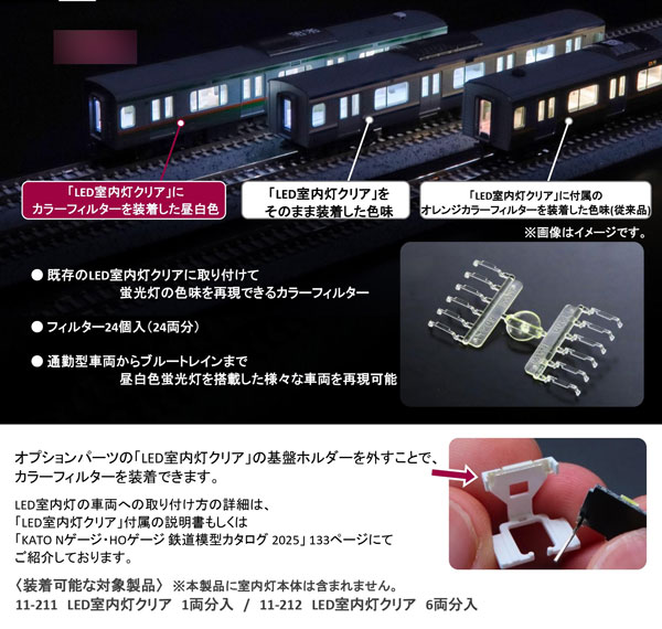 丹後室内灯工房　Nゲージオーダーメイド室内灯ご注文ページ 28-297 (N)LED室内灯クリア用カラーフィルター 昼白色[ホビーセンター