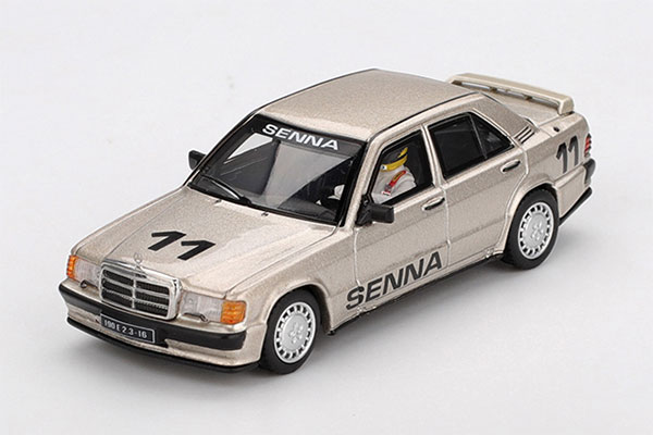 1/64 メルセデス ベンツ 190E 2.3-16 ニュルブルクリンク “ROC” 1984 #11 アイルトン・セナ フィギュア付(左ハンドル)[MINI GT]《１０月予約》