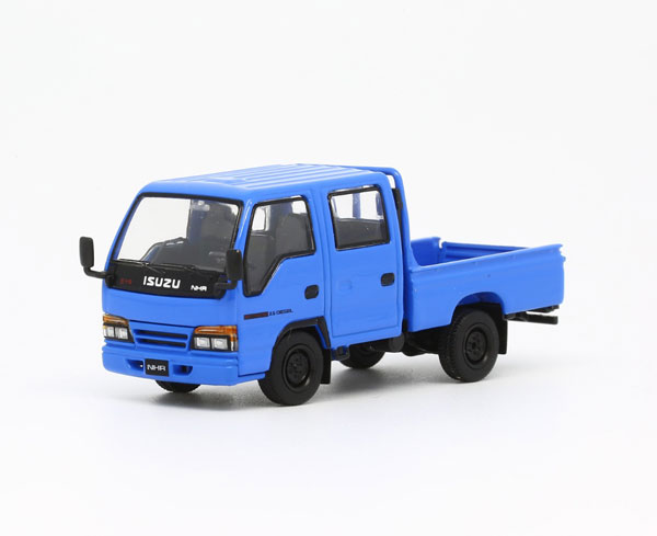 1/64 いすゞ エルフ(NHR) ダブルキャブ小型トラック- ブルー LHD[MODEL 1]
