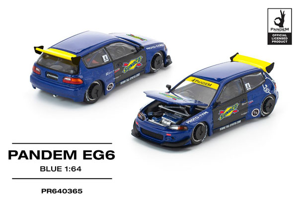 1/64 パンデム シビック EG6 ブルー/ブラック[POP RACE]