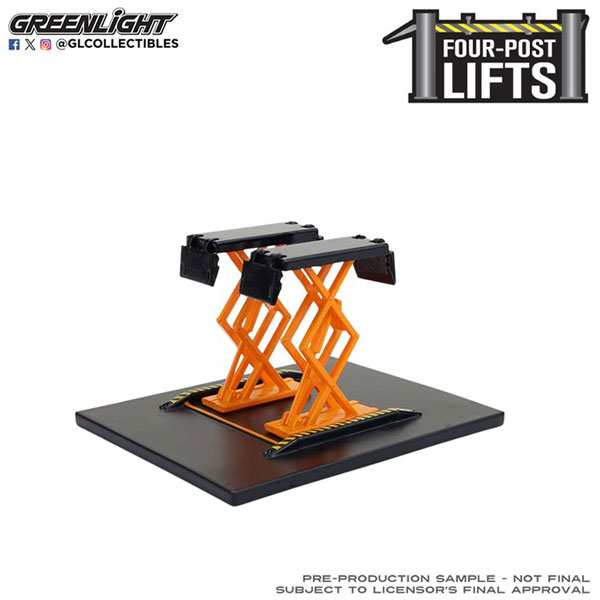 1/64 Auto Body Shop - Automotive Double Scissor Lifts Series 2 - Orange ＆ Black[グリーンライト]
