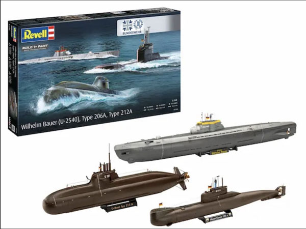 1/144 ドイツ連邦軍70周年記念 海軍潜水艦3隻セット プラモデル[ドイツレベル]