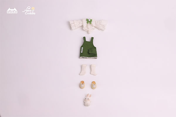 New Cuddle Flower WY-001 グリーンバニーサスペンダースカートセット(ドール用)[HASUKI]《１０月予約》