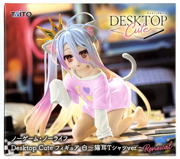 B[値下げ]18体　ノーゲーム•ノーライフ　猫耳Tシャツ　フィギュア 中古】(本体A/箱B)ノーゲーム・ノーライフ Desktop Cute フィギュア 白