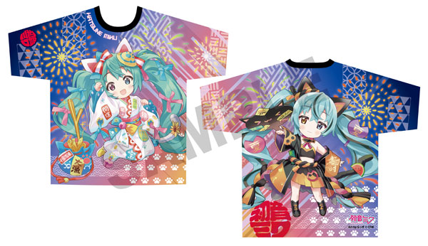 「初音ミク×招き猫」 フルグラフィックTシャツ Art by らっす[KADOKAWA]《１２月予約》