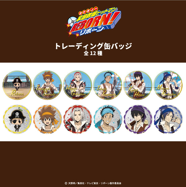 「家庭教師ヒットマンREBORN！」描き下ろし パイレーツ衣装 トレーディング缶バッジ 12個入りBOX