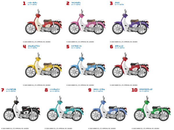 サンリオキャラクターズ HONDA Super Cub 10個入りBOX (食玩)