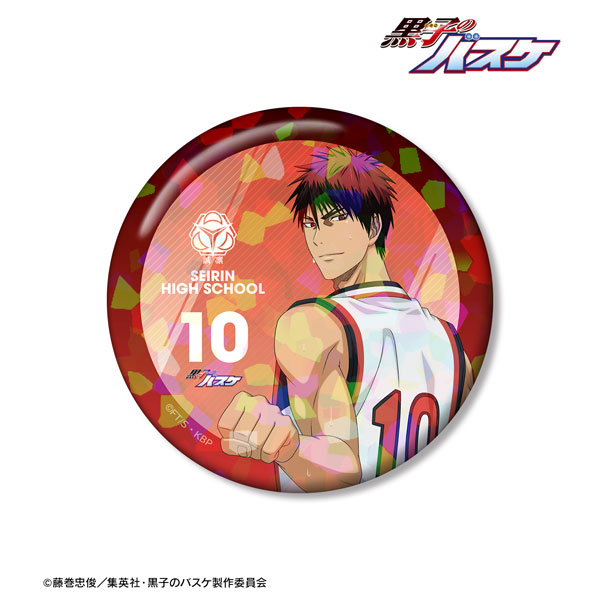 激レア　黒子のバスケ 試合ver. 火神大我 缶バッジ 黒子のバスケ 描き下ろし 火神大我 戦う背中ver. 75mmホログラム缶