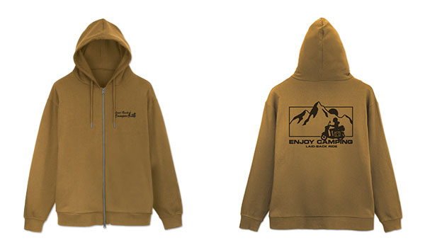 『ゆるキャン△ SEASON3』 シルエットバイク志摩リン ジップパーカー/COYOTE-L[コスパ]《在庫切れ》