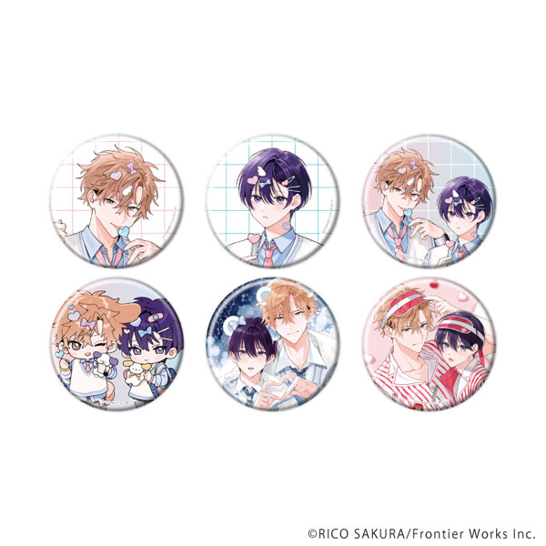 缶バッジ「ストロベリーキス・メルト」01/(既存＆描き下ろしイラスト) 6個入りBOX