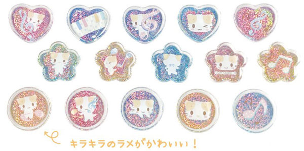 マシュマロみたいなふわふわにゃんこ クリスタルシール 音符（再販