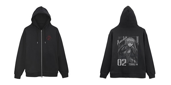 EVANGELION 式波・アスカ・ラングレー ジップパーカー/BLACK-XXL（再販）[コスパ]《０６月予約》
