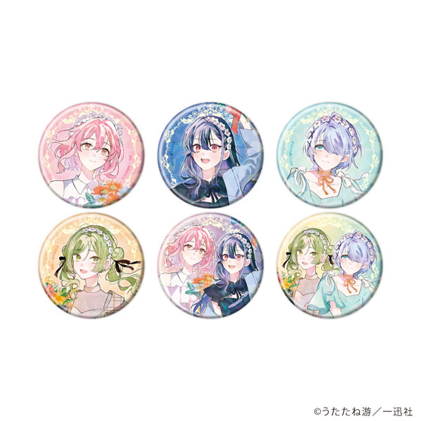 ホログラム缶バッジ(57mm)「踊り場にスカートが鳴る」01/描き下ろしイラスト 6個入りBOX