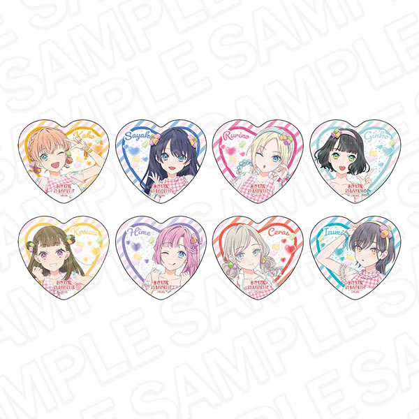 東條希a　ハート形缶バッジ8個　ラブライブ 遊園地　グリーンランド蓮ノ空μ's 東條希a ハート形缶バッジ8個 ラブライブ 遊園地 グリーンランド蓮