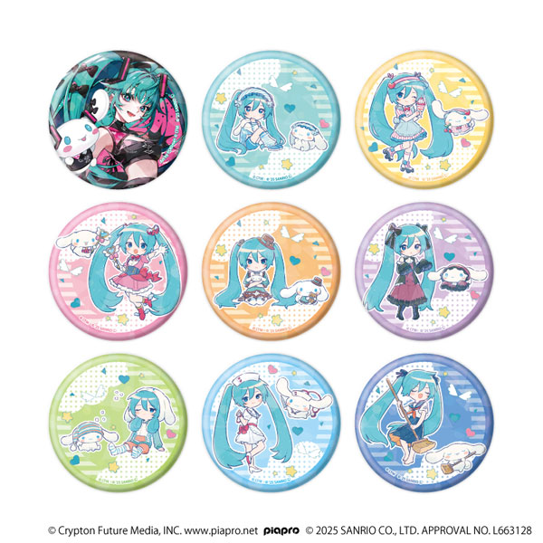 ホログラム缶バッジ(57mm)「初音ミク×シナモロール」03/コラボイラスト 9個入りBOX[A3]《０１月予約》