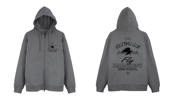 ハイキュー！！ 烏野高校排球部 ジップパーカー Ver.2.0/MIX GRAY-XL