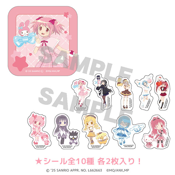サンリオキャラクターズ×魔法少女まどか☆マギカ 缶入りフレークシール 鹿目まどか×マイメロディ 等身＆ミニキャラver.[Up Fields]《０２月予約》