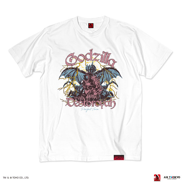 『ゴジラVSデストロイア』30周年 シーンイラストTシャツ 6(ゴジラ＆デストロイア)ホワイト XXL[AIR TWOKYO]《発売済・在庫品》