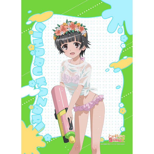 [とある科学の超電磁砲T]描き下ろしB2タペストリー(初春飾利/水遊び)Wスエード[カーテン魂]《０２月予約》